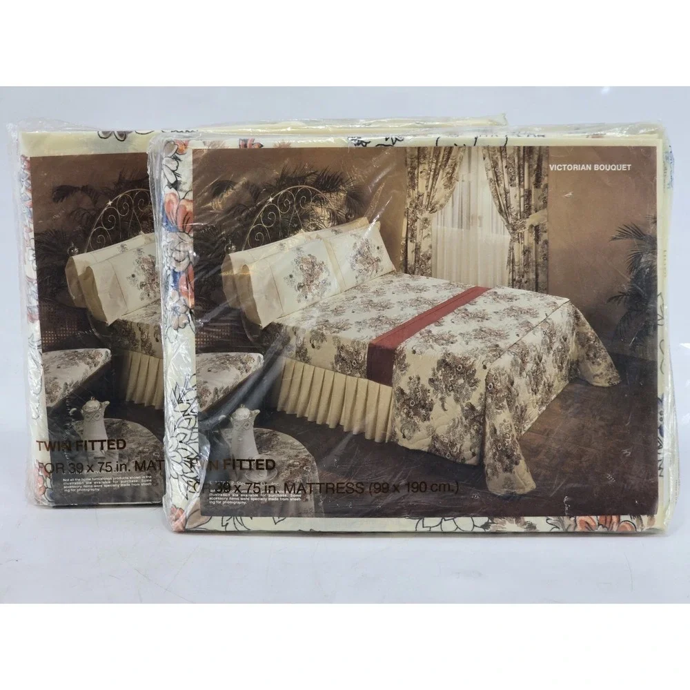 2 Set Vintage Tastemaker NEW‎ NOS Twin Fitted Sheets